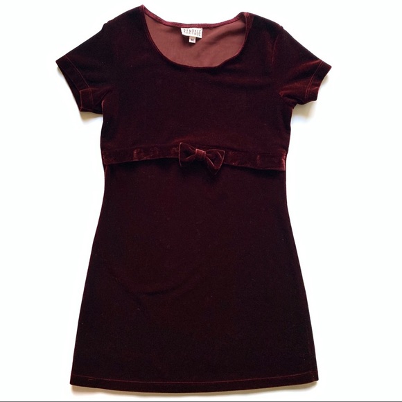 Girls Rampage Burgundy Red Velvet Dress Medium - Picture 1 of 5